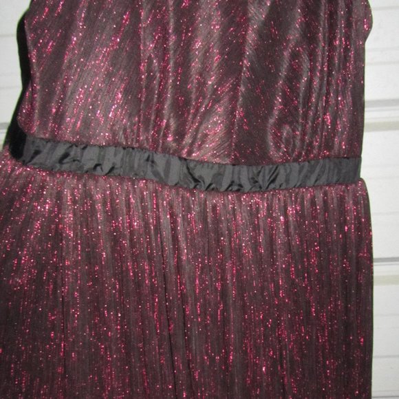 Plus size 18 Eloquii Metallic Dress Gown Ruffle Straps New Women's - Picture 5 of 6